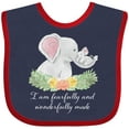 thumbnail image 3 of Inktastic I am Fearfully and Wonderfully Made Elephants and Flowers Boys or Girls Baby Bib, 3 of 4