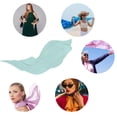 thumbnail image 4 of GZHJMY Women Girls Long Silk Scarf, Light Blue Solid Color Summer Lightweight Shawl, Outdoor Floral Large Wrap 71X35 Inch, 4 of 5