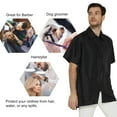 thumbnail image 4 of Barber Jacket for Men, Hair Stylist Grooming Smock Vest Shirt, Black, 4 of 7