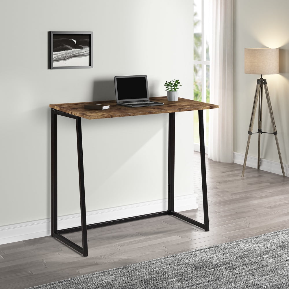 Folding Computer Desk with Industrial Style Folding Laptop ...
