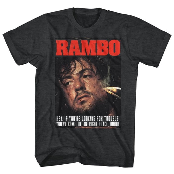 Rambo Gimme Dat Sizzle Black Heather Adult T-Shirt 6Xl