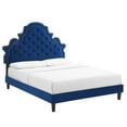 thumbnail image 2 of Modway Gwyneth Tufted Performance Velvet Queen Platform Bed in Navy, 2 of 10