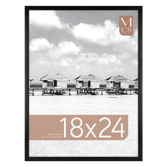 MCS Foundation 18x24 Poster Frame Traditional Black, Vertical & Horizontal Wall Hanging Large Picture Frame for Photos, Posters & Art Prints (1-Pack)