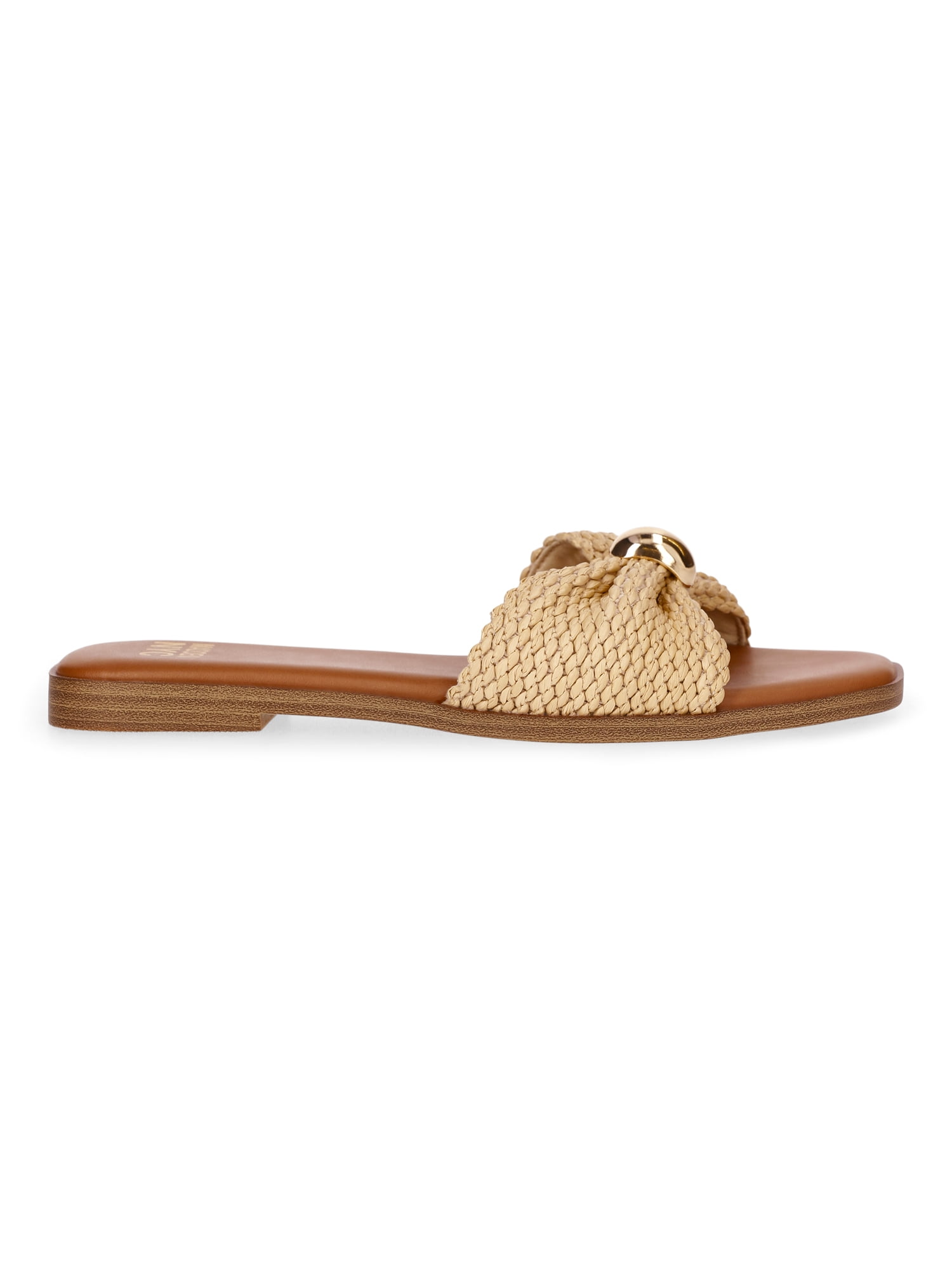 Madden NYC Women's Raffia Knot Slide Sandals