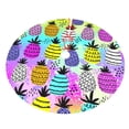 thumbnail image 3 of Kll 48" Christmas Tree Skirt Graffiti Pineapples On Neon Background Xmas Tree Skirts Mat For New Year Xmas Holiday Party Indoor Outdoor Home Decoration, 3 of 9