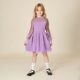 thumbnail image 5 of bbymog Girls Dresses Size 10-12 Mesh Long Sleeve A-Line Dress Girls Party Black Dress for Girls 10-12 Girls Clothes Purple 7 Years, 5 of 5