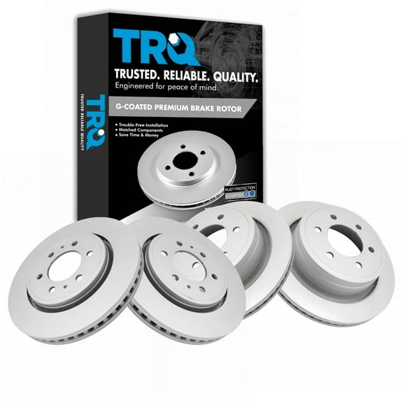 TRQ Front and Rear Brake Rotors Set Premium G-Coated Fits Select 2012-2020 Ford F-150