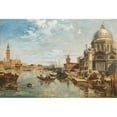 thumbnail image 2 of Edward Pritchett 18x13 Black Ornate Wood Framed Double Matted Museum Art Print Titled - The Grand Canal, Venice, with the Doge's Palace, the Dogana, and Basilica of Santa Maria Della Sa, 2 of 5