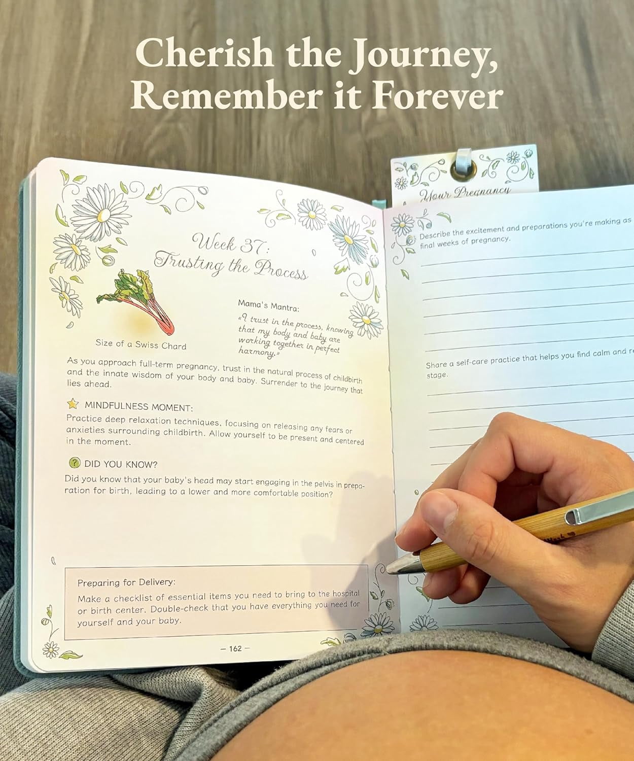 Keepsake Pregnancy Journal - Beautiful 1st Trimester Gifts - Pregnancy Scrapbook in Ready-To-Gift Packaging - Durable Pregnancy Book Memory Book to Capture Every Precious Milestone (338 Pages)