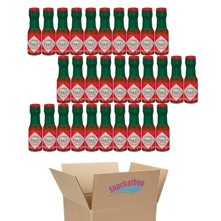 Tabasco Miniature Original Pepper Hot Sauce Bottles, 1/8 Ounce each, Pack of 30