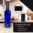 thumbnail image 5 of Cornucopia Brands Plastic Wine Bottles (10-Pack, Blue); Empty PLASTIC Bordeaux-Style Wine Bottles w/ Screw Caps and Seals, 5 of 9
