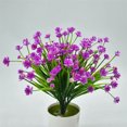 thumbnail image 4 of Wweixi 4pcs Artificial Plastic Flower Leaves 7 Branches Lifelike Floral Bonsai Home Decoration Photo Props, 4 of 5