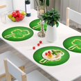 thumbnail image 6 of Coolnut St. Patrick's Day Clover Round PVC Placemats 6 PCS, Non-Slip Heat Resistant Table Mat Kitchen Dining Table Plate Mat, 15.4inch108 Home Decor Gifts, 6 of 7