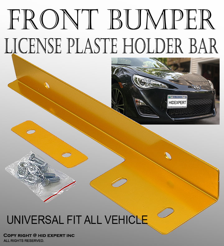 Universal Aluminum License Plate Relocator Car Front License Plate Mounting Relocate Bracket Holder for Most Auto Silver 