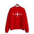 thumbnail image 3 of Sudadera con estampado de bailarina y latidos del corazón para mujer, jersey de punto con cuello redondo coreano, ropa de mujer de color caramelo para otoño e invierno, 3 of 5
