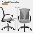 thumbnail image 3 of Office Chair Desk Computer Chair Ergonomic Adjustable Executive Mesh Mid Back with 360 Degree Swivel Wheels Lumbar Support Armrest, Grey, 3 of 14