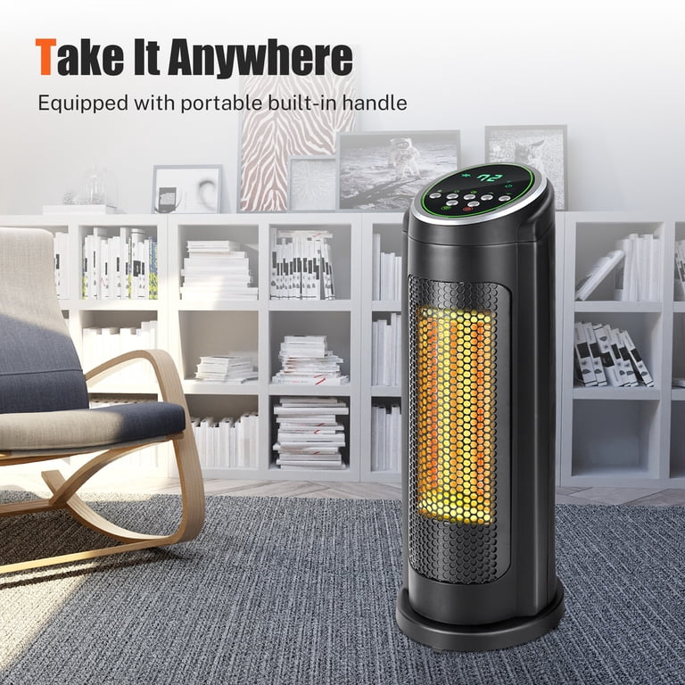 SYNGAR Space Heater for Indoor Use, Fast Heating, Electric u0026 Portable Tower  Heater with Thermostat, 1500W Room Heater with 2 Modes, 12H Timer, LED  Display, Safe for Office Use, Black - Walmart.com