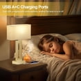 thumbnail image 6 of Bedroom Table Lamps Set of 2 - Beige Gold Touch Bedside Lamps with USB C+A, 3 Way Dimmable Gold Lamp for Nightstand, Modern Night Stands Lamps for Living Room, 6 of 15