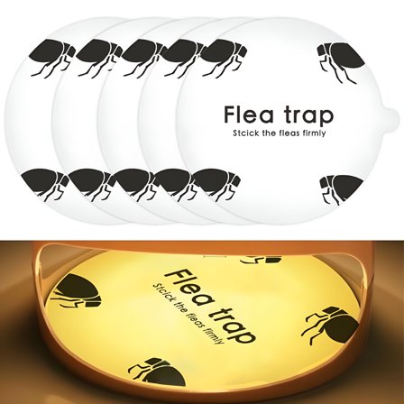 BPPEG 5 Pack Flea Trap Refill Discs 7.1" Sticky Pads Refills,Natural Odorless Glue Board Replacement