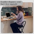 thumbnail image 6 of 2 count 24 Inch Folding Bar Stool with Backrest, Leather Padded Folding Stools for Adults up to 350lbs, Collapsible Round Counter Height Stool Chair for Camping Kitchen Shop Cafe (Black), 6 of 6
