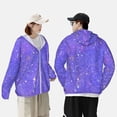 thumbnail image 2 of KLL Purple Glitter Print Men's Women’s UPF 50+ Sun Protection Outdoor Hoodie Jacket Long Sleeve Fishing Hiking Performance Shirt- 3X-Large, 2 of 5