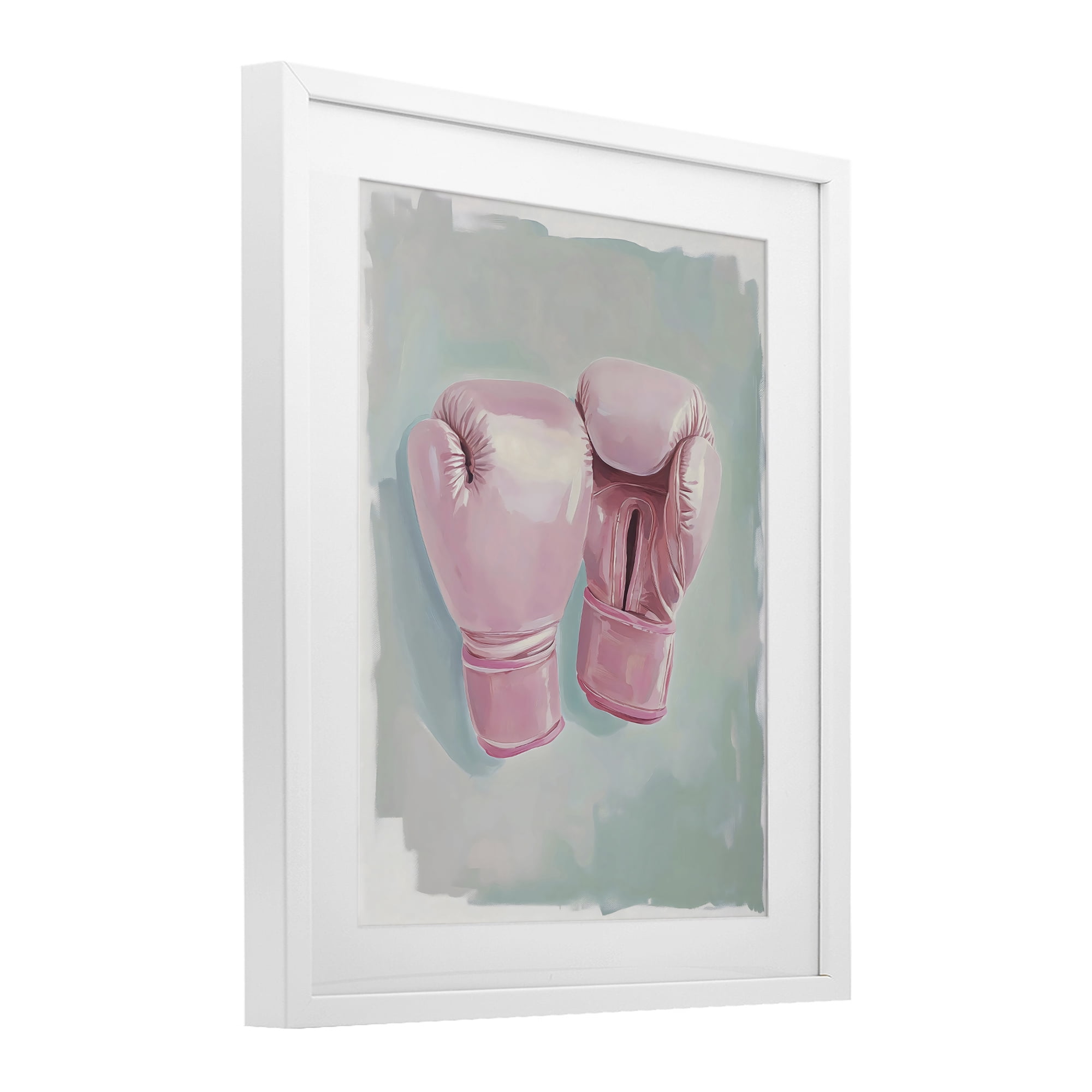 Stupell Industries Feminine Pink Boxing Gloves White Framed Print Under Glass, design by The Prints Vibe