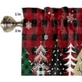 thumbnail image 5 of Kitchen Curtains Tiers and Valances Set, Merry Christmas Tree Snowflake Winter Red and Black Plaid Rod Pocket Valance Short Window Decor Curtains for Kitchen Cafe Bathroom, 27.5"x24", 3 Pieces Set, 5 of 5
