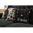 thumbnail image 5 of Ambesonne Valentines Throw Pillow Cover 4 Pack, Love You Be Mine Hearts, 24", Red Black Off White, 5 of 8