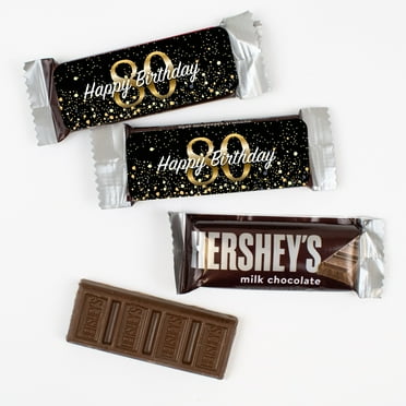 44 Pcs Bulk 80th Birthday Candy Snack Size Chocolate Bar Party Favors (19.8 oz, Approx. 44 Pcs)