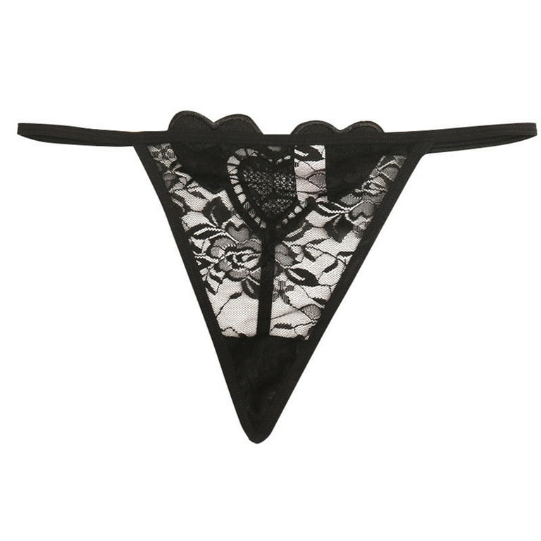 HUPOM Period Thong Underwear For Women Panties For Women Thong Leisure Tie  Drop Waist Black One Size 