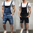 thumbnail image 5 of Douhoow Men Suspender Pants Denim Jeaans Slim Destroyed Pockets Adjustable Straps Overalls S-2XL, 5 of 7