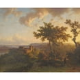 thumbnail image 3 of Barend Cornelis Koekkoek 18x15 Black Modern Framed Museum Art Print Titled - Wooded Landscape with a Castle (1851), 3 of 5