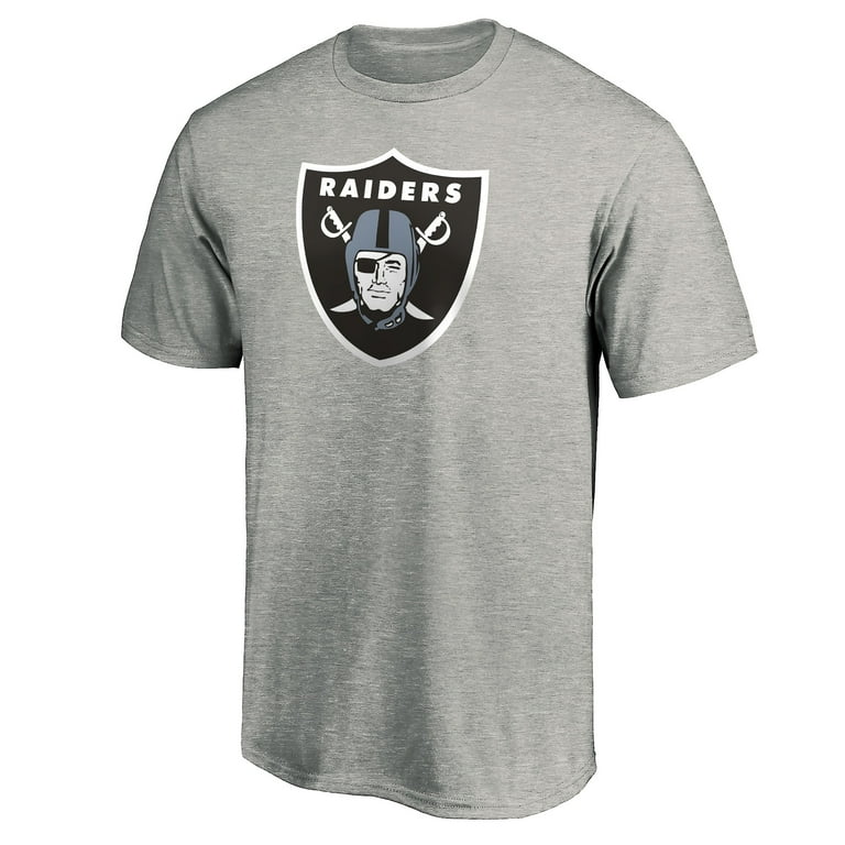 Men's Fanatics Heather Gray Las Vegas Raiders Primary Logo T