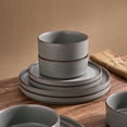 thumbnail image 4 of Famiware Nebula Stoneware Dinnerware Sets, 12-Piece Dish Set, Dark Gray, 4 of 6