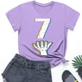 thumbnail image 5 of QQAMB Number 7 T-Shirt Boys Girls Short Sleeve Varsity Shirt Kids Summer Birthday Tees Gifts Tops 3-14 Years, 5 of 8