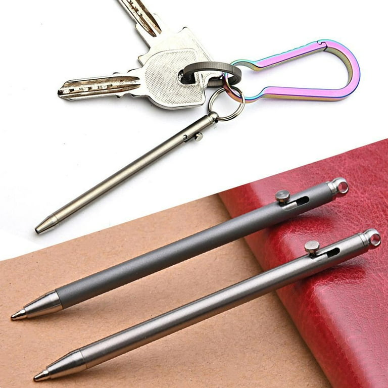 Titanium writing Pen Outdoor Travel Portable Keychain Mini Ballpoint EDC  Toole