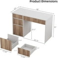 thumbnail image 4 of DreamCurship White Desk with 4 Drawers, 48 inch Computer Desk with Storage, Home Office Desks with Hidden Handle, White and Walnut, 4 of 7