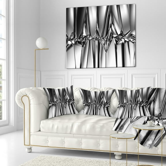 Designart Black White Crystal Background - Abstract Throw Pillow - 18x18