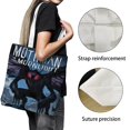 thumbnail image 3 of Mothman Bolso de tela con estampado de lienzo para mujer, bolsa de compras reutilizable y estética, con cremallera interior, regalo para mujer,40*40cm., 3 of 6