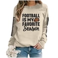 thumbnail image 4 of WEAIXIMIUNG Chandail en Molleton pour Femmes Zip Up Manches Longues Col Rond Chandails en Molleton Décontractés Imprimé Graphique de Football Pull Léger Blouse Top, 4 of 4