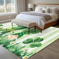 thumbnail image 4 of Large Area Rugs for Living Room Bedroom, St Patrick's Day 5'x8' Rug Washable Carpet Runner Indoor Outdoor, Watercolor Gnomes Shamrock Daisy Green Stripes Non Slip Floor Mats Rug for Kitchen, Bathroom, 4 of 8