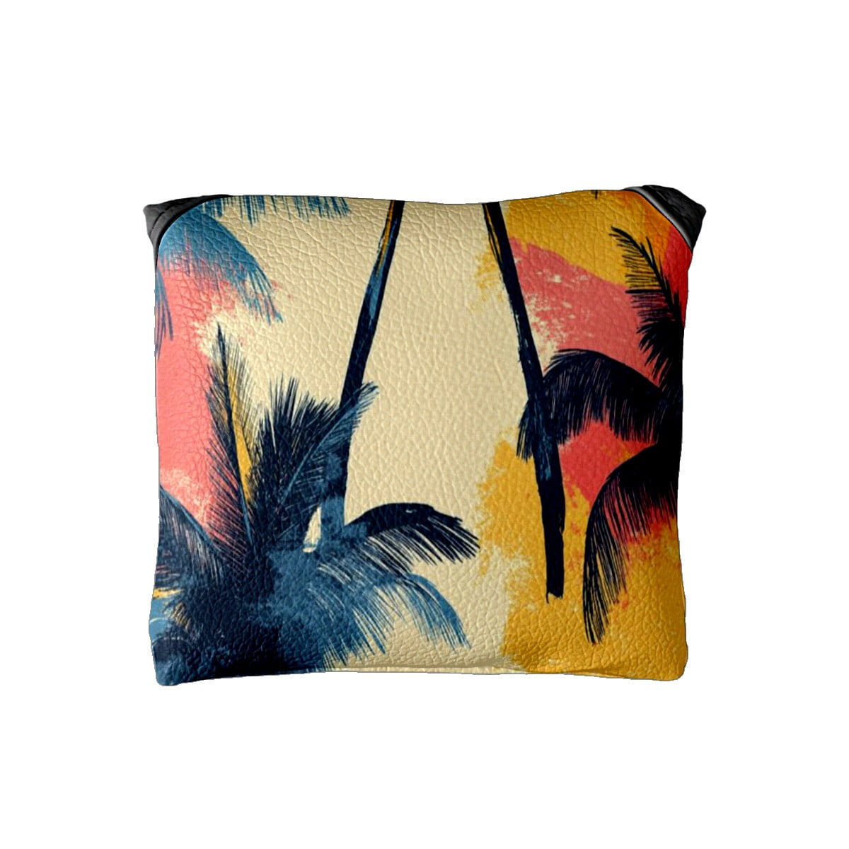 Golf Mallet Putter Cover Premium Leather Golf Putter Head Cover with Magnetic Closure, Golf Cover for Men and Women Coconut Tree Pattern