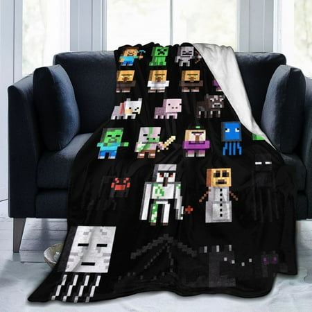 Minecraft Game Super Soft Flannel Blanket Lightweight Blanket Sofa Blanket Bed Throws Blankets All Season Use 50*40