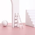 thumbnail image 2 of 1pc Mini House Ladder Miniature Solid Wood Ladder Staircase Model Craft DIY Accessory (White), 2 of 8