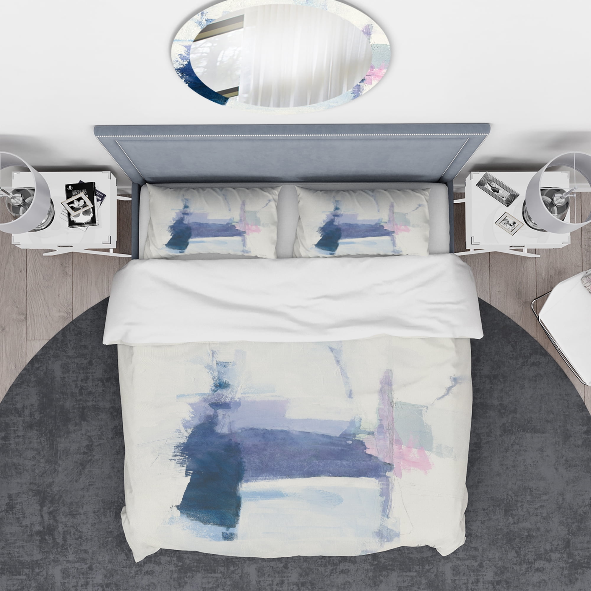 Designart 'Blue Interlude' Geometric Duvet Cover Set