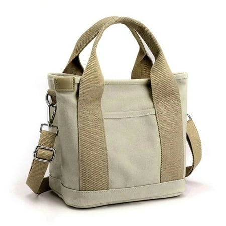 

Women s Canvas Tote Bag Crossbody Handbag with Multi Inner Pockets Zipper Closure with a Pendant Solid Color