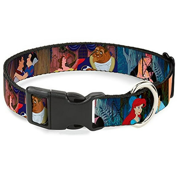 Buckle-Down Disney Princess Scenes Framed Disney Breakaway Plastic Clip Collar, Narrow-Large