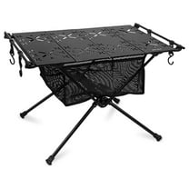 Portable Camping Table, Black Aluminum Folding IGT Table, 14.5" x 23.2" x 15.34" inches, Camping, Beach, Picnic, BBQ, Hiking, Fishing
