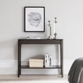 thumbnail image 4 of Leick Home 11132-GR Obsidian Black Glass Top Hall Console with Shelf, Gray, 4 of 12