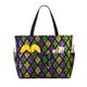 thumbnail image 1 of Easygdp Mardi Gras Shiny Green Purple Bolsa de Viaje de Playa de Gran Capacidad, Bolsa Tote Perfecta para la Playa, Escapadas de Fin de Semana y Viajes, 1 of 7